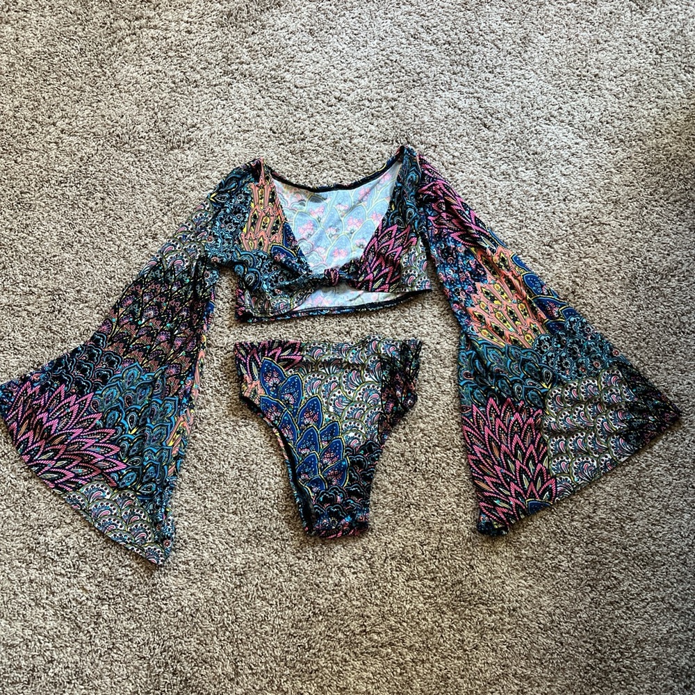 Eat sleep rave festival bell sleeve set